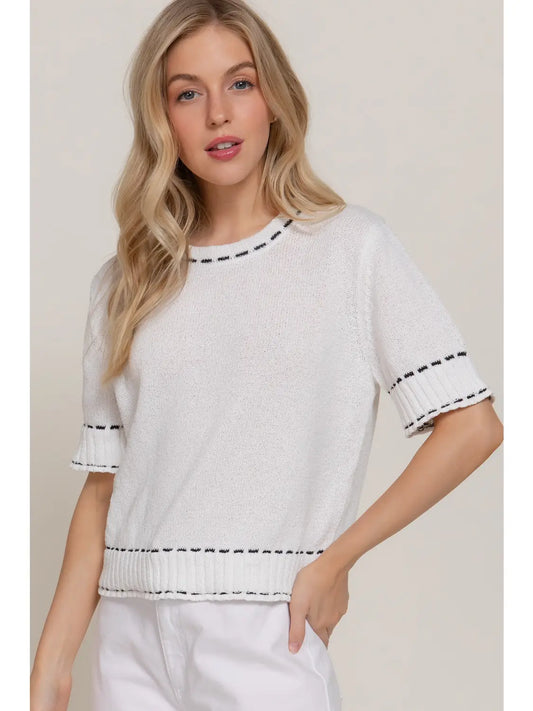 Marlowe Knit Top in White