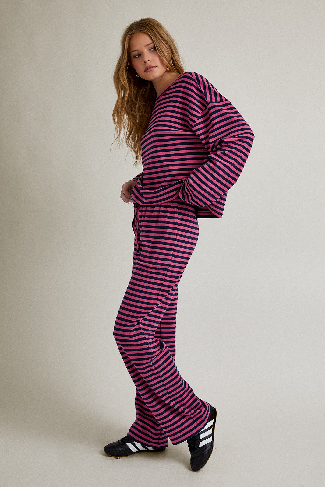 Midnight Blush Striped Pajama Set
