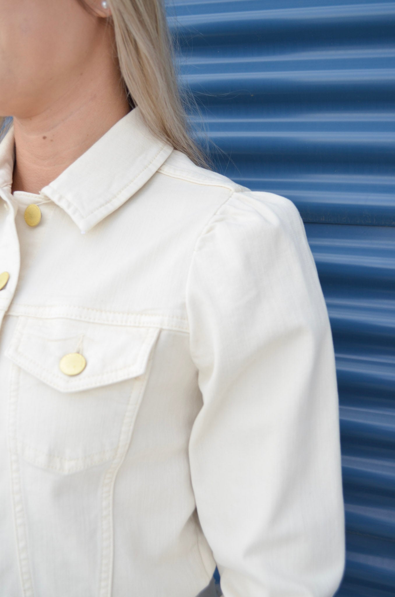 Dear John | Roselyn Puff Sleeve Jacket w/ Frayed Hem