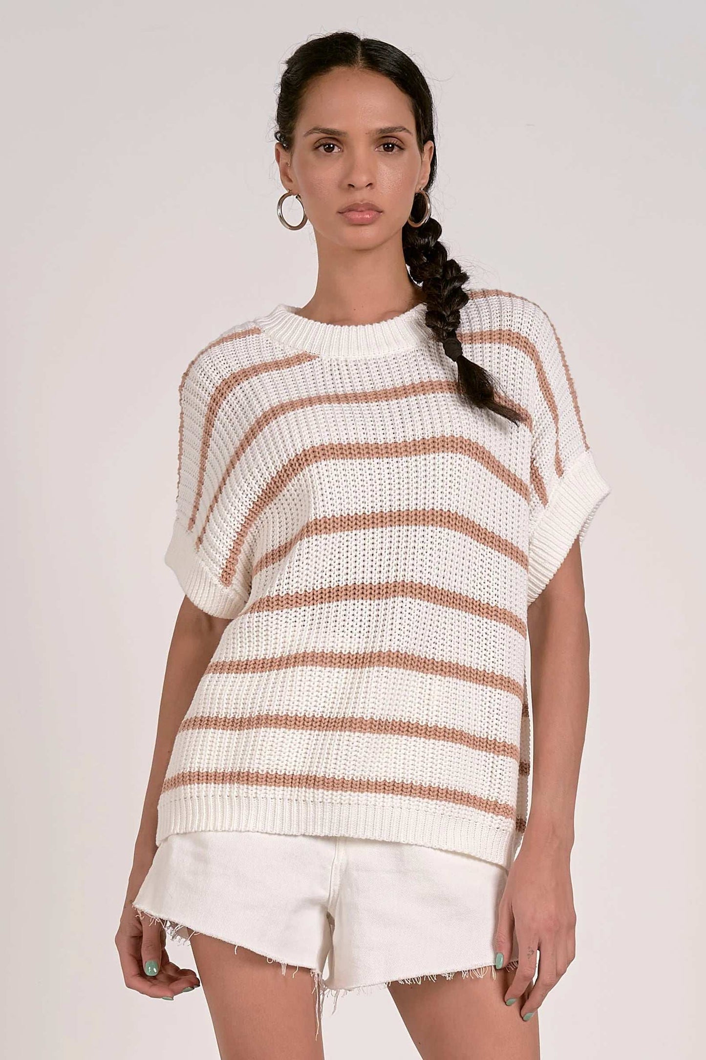 Elan Striped Crew Neck Sweater