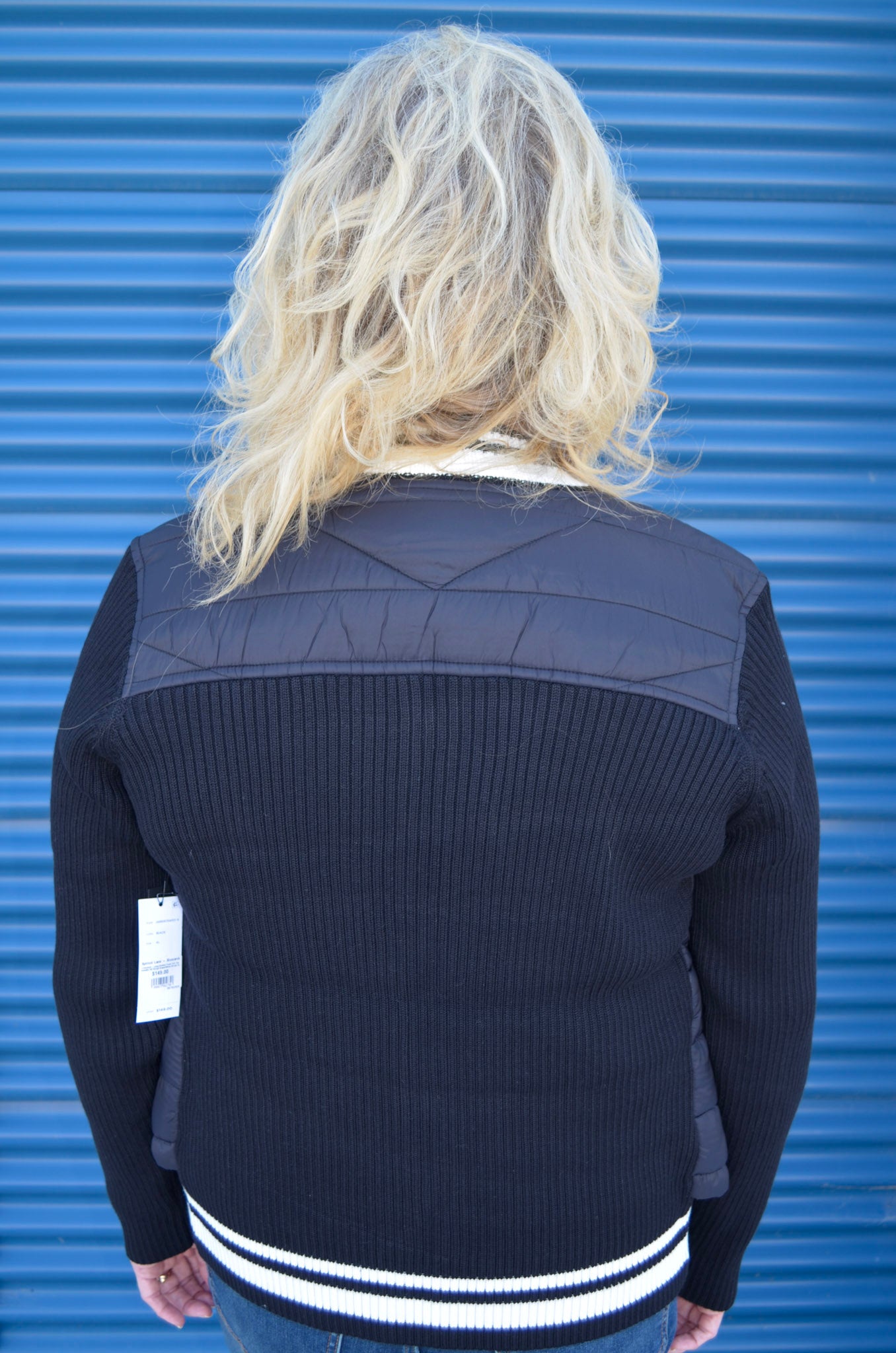 Liverpool Long Sleeve Front Full Zip Sweater W/ Stripe
