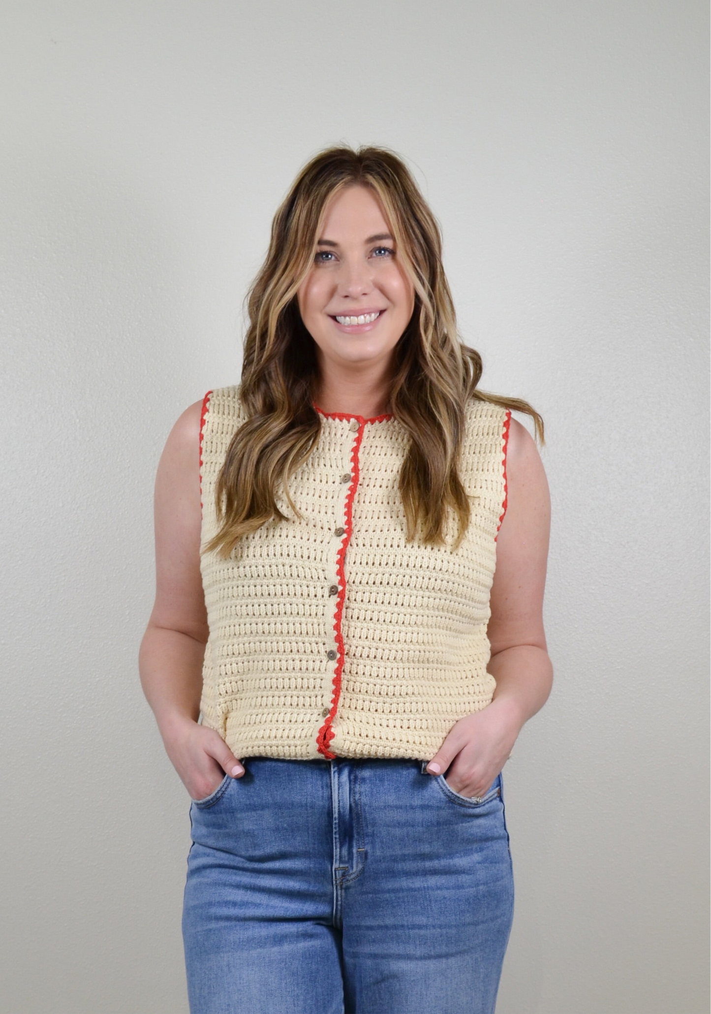 Primrose Button-up Crochet Vest