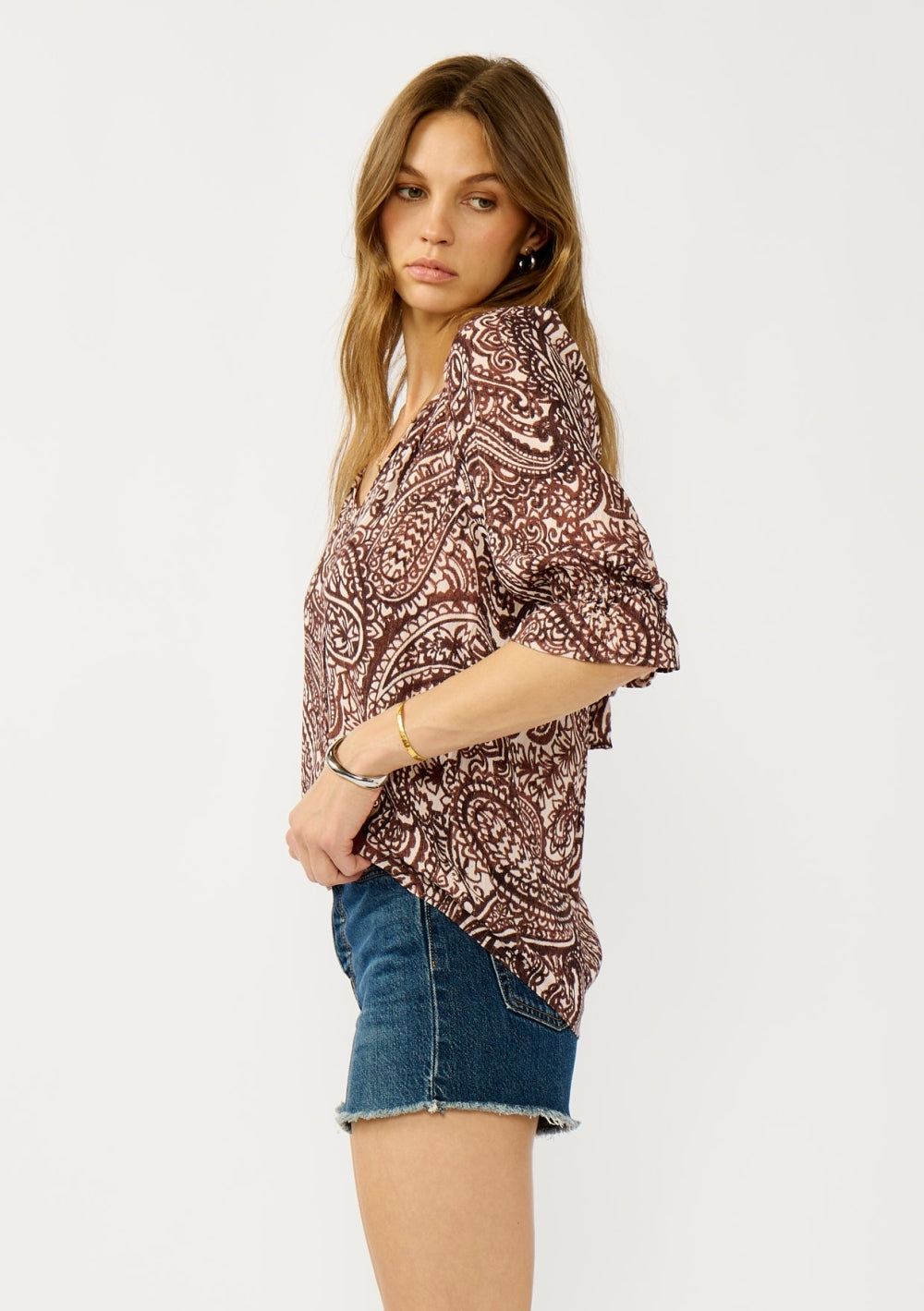 The Prairie Paisley Tie Neck Blouse