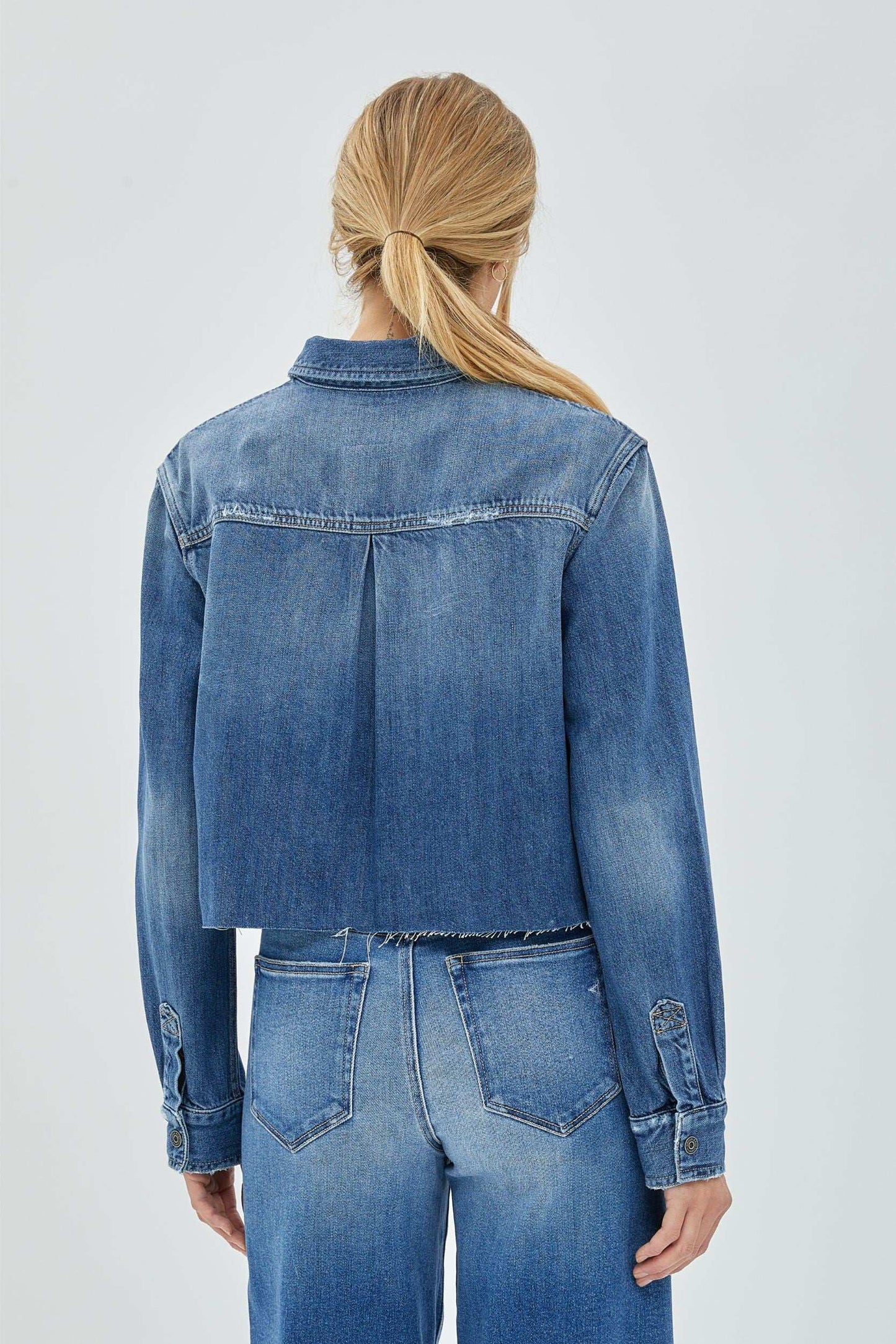 Hidden | Cropped Denim Shirt