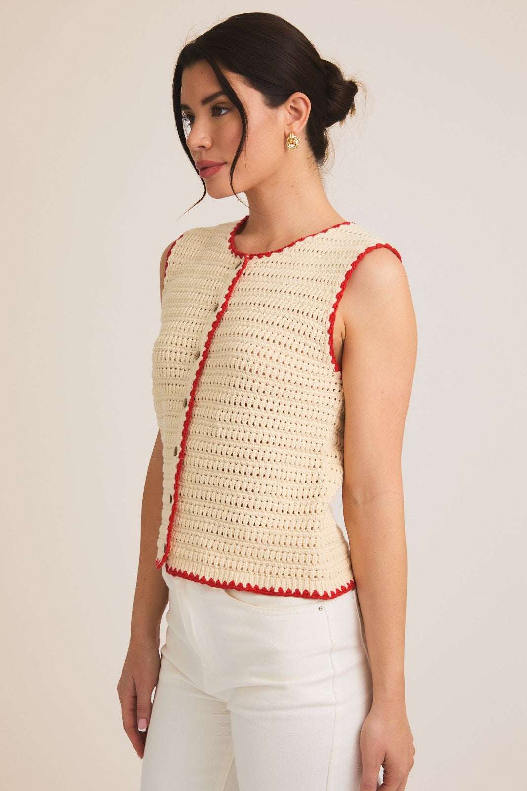 Primrose Button-up Crochet Vest