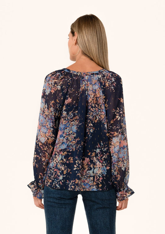 The Twilight Bloom Front Button Blouse