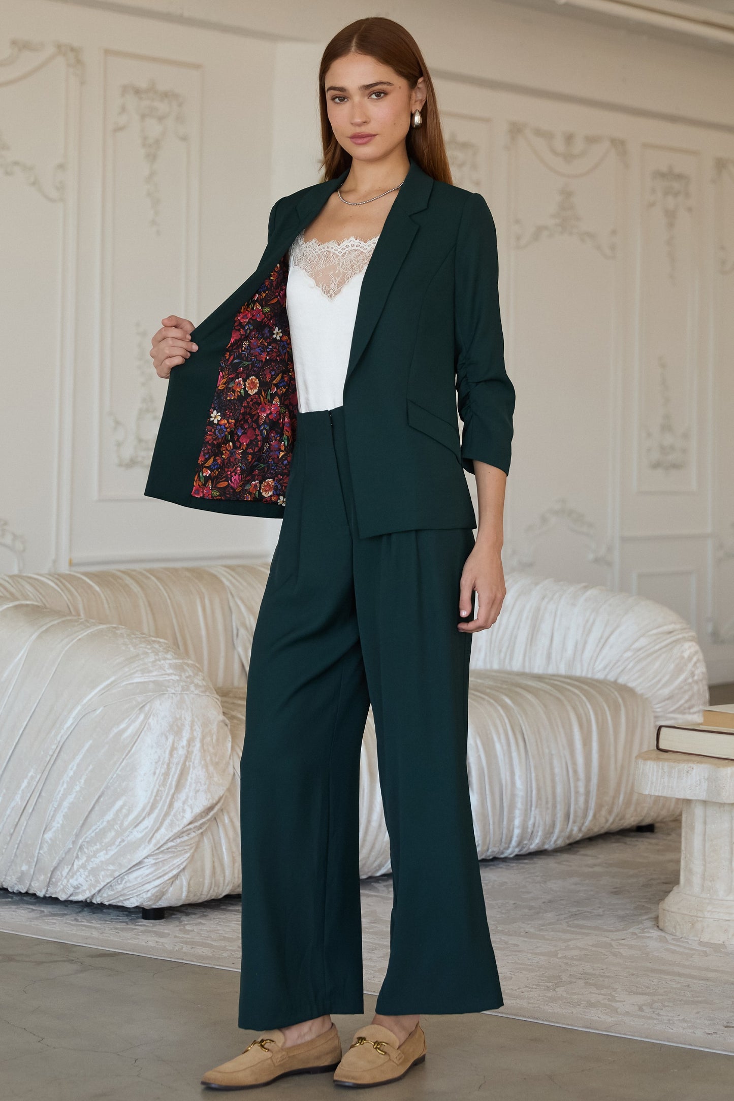 Recycled Shirred Sleeve Blazer