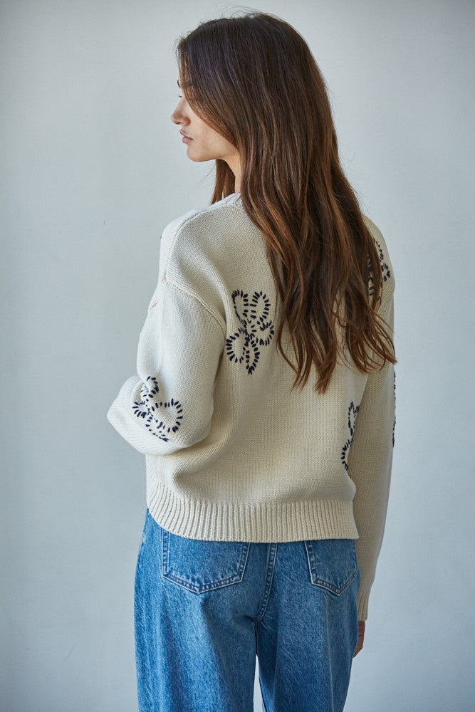 Petal Pop Embroidered Sweater