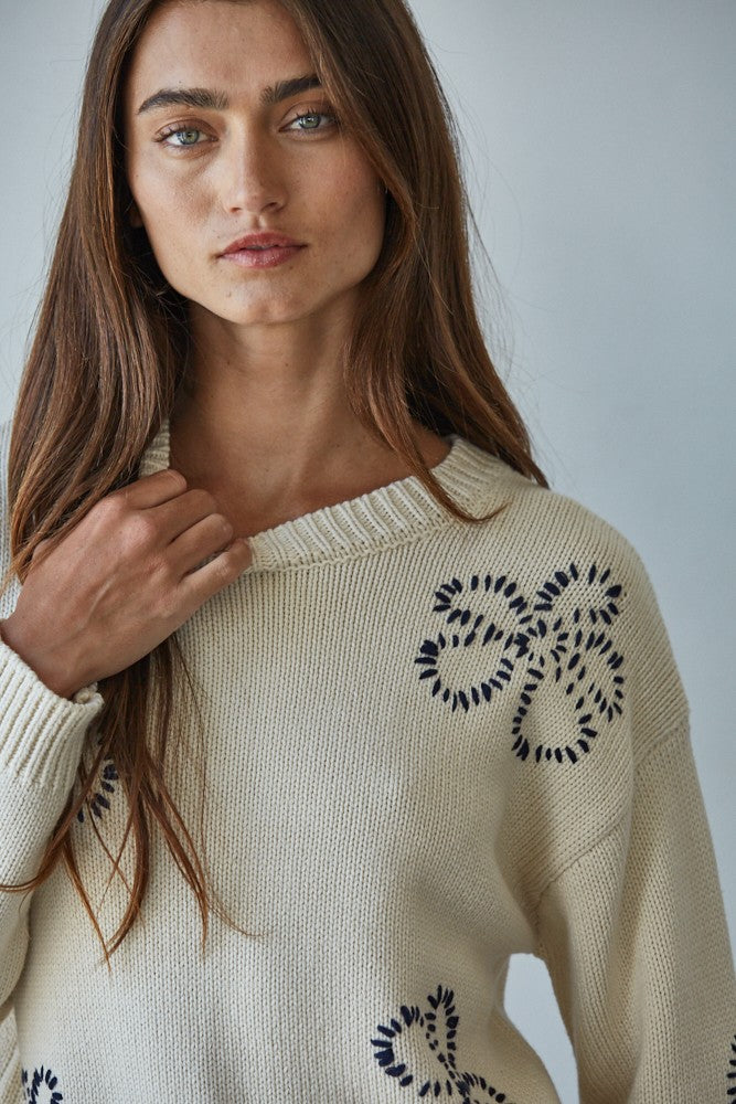 Petal Pop Embroidered Sweater