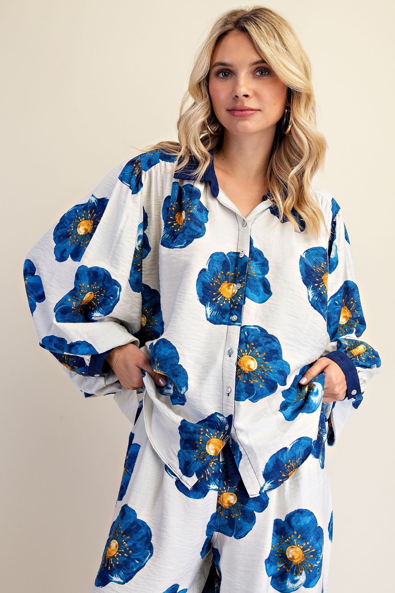 Bluebell Collared Long Sleeve Blouse