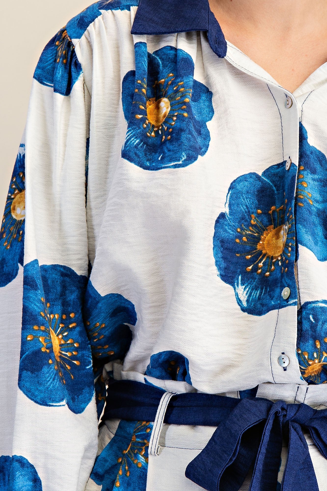 Bluebell Collared Long Sleeve Blouse