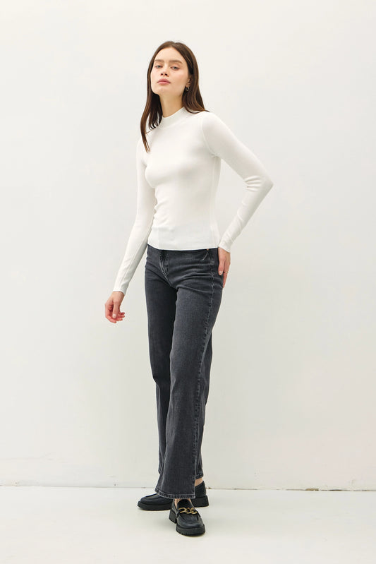 The Lucy Fitted Mock Neck Sweater