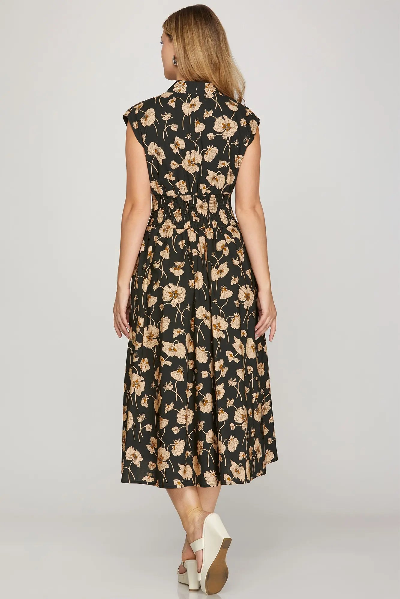 The Garden Party Floral Tiered Midi Dress