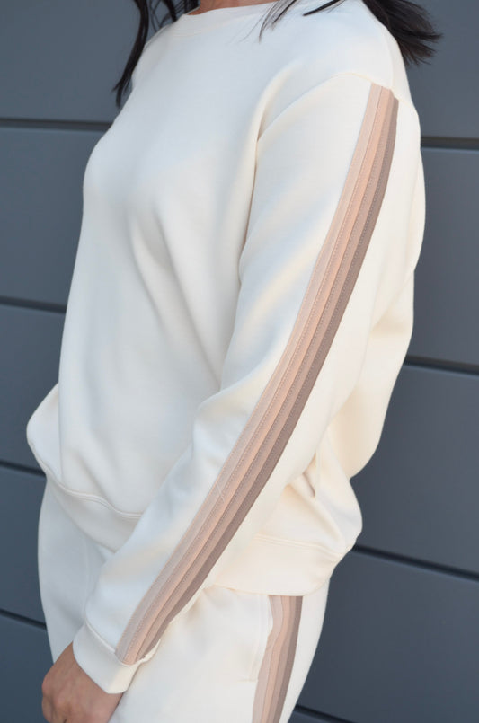 The Cloudwalk Neutral Striped Crew