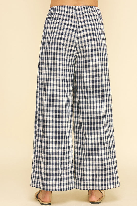 The Refined Wide Leg Plaid Pants