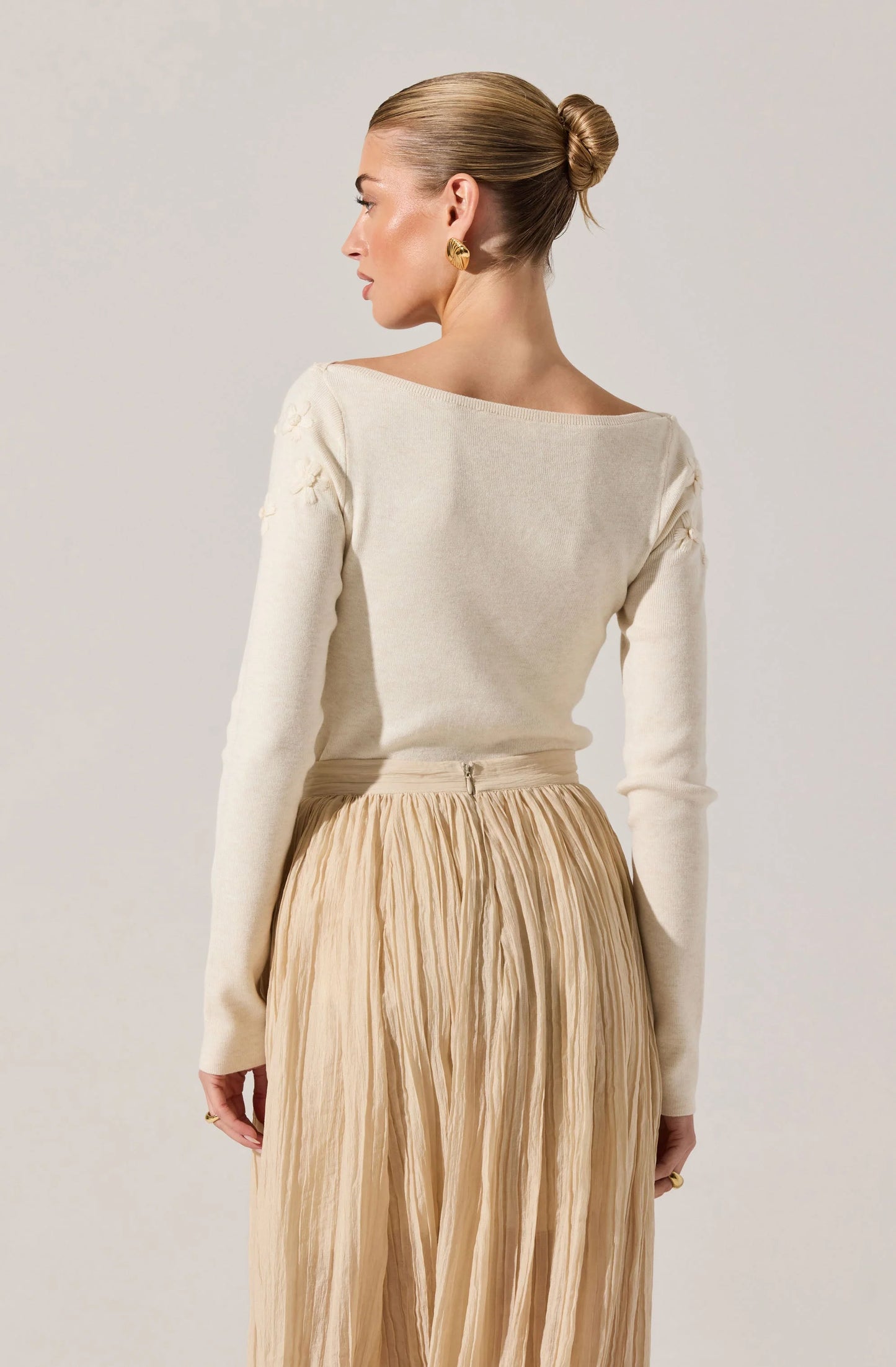ASTR The Label | Bluma Embroidered Boatneck Sweater