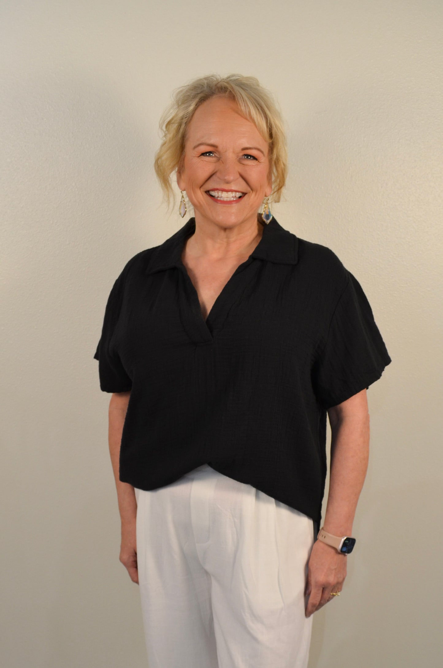 Cove Collared V-Neck Top