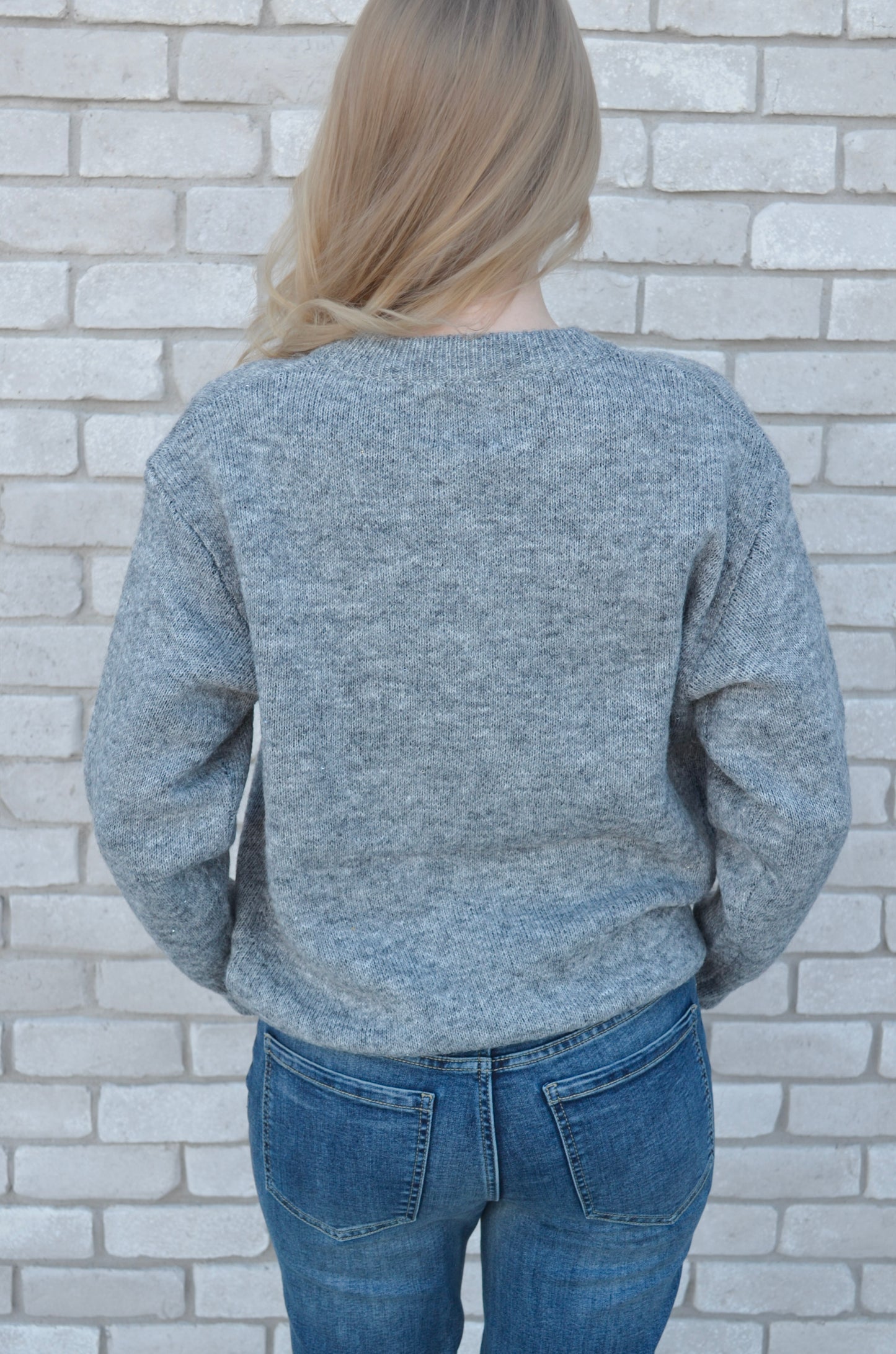 Molly Bracken Knitted Bow And Bling Sweater