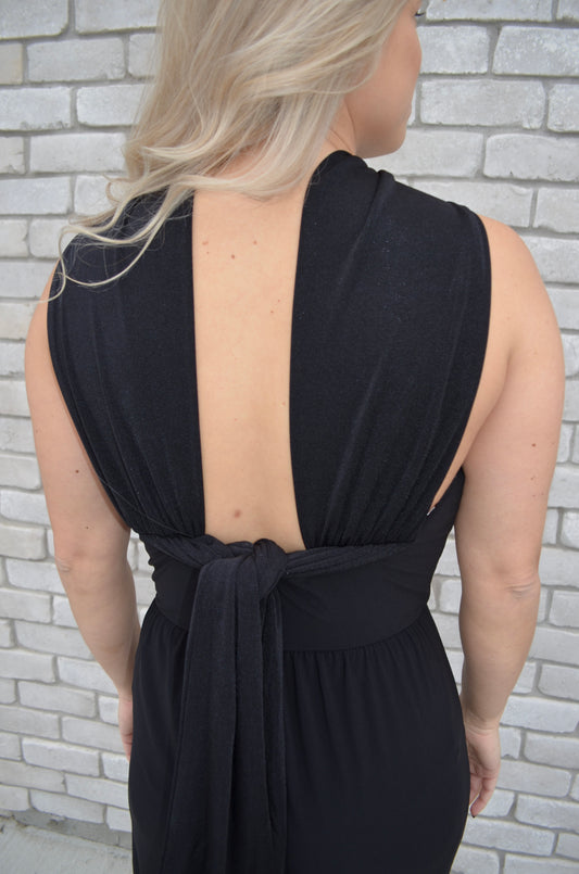 The Back Tie Affair Mock Neck Jumpsuit