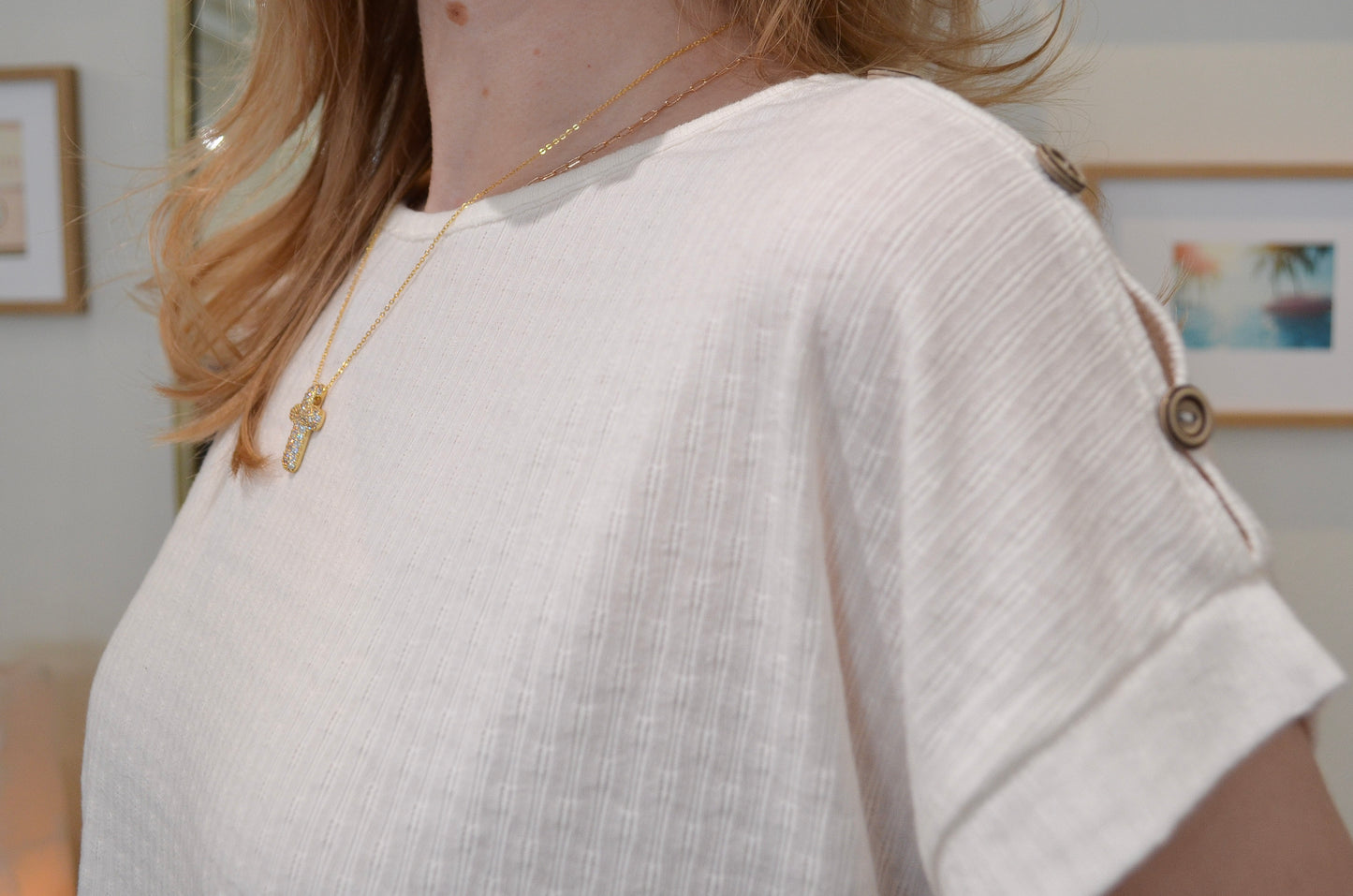 The Pretty in Pointelle Button Top