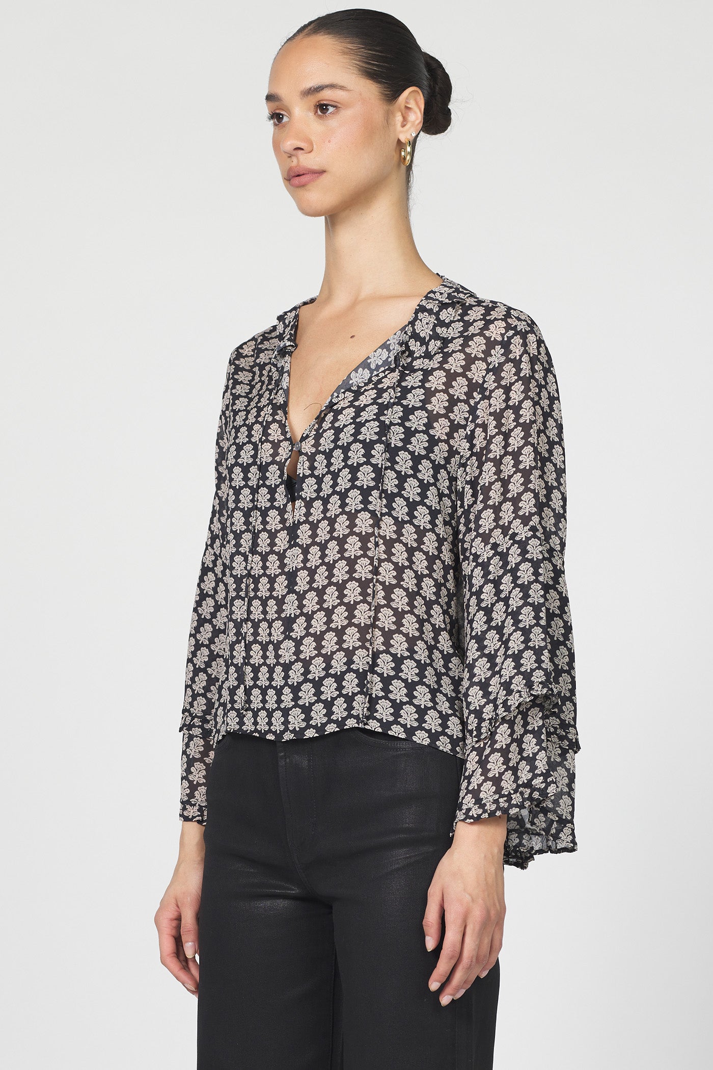 Dear John | Jaquel Long Sleeve W/ Ruffle Detail Brand Photo Side View