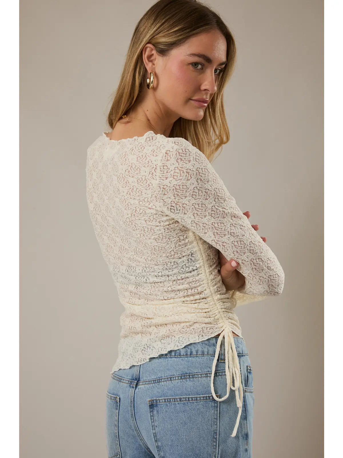 The Lost Love Lace Bell Sleeve Top