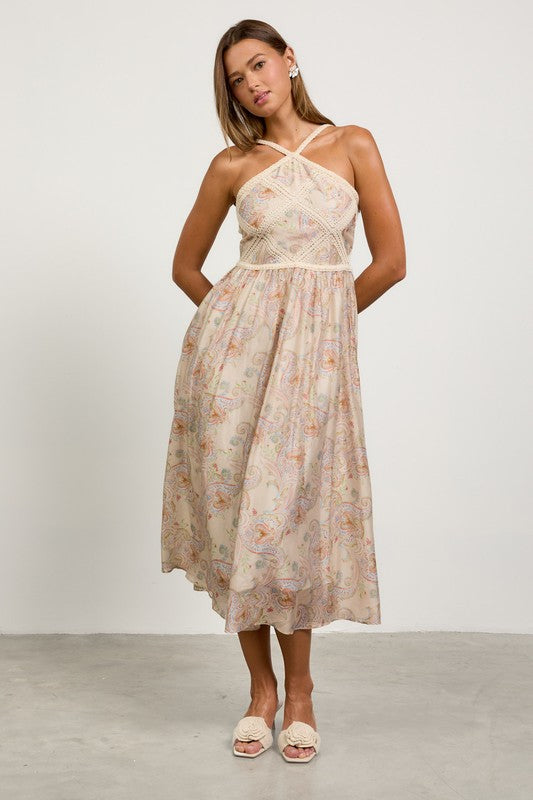 Halter Neck Floral Dress
