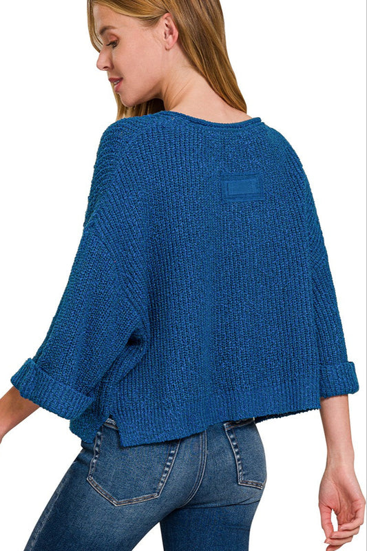 Harper Patch Sweater Classic Blue Back
