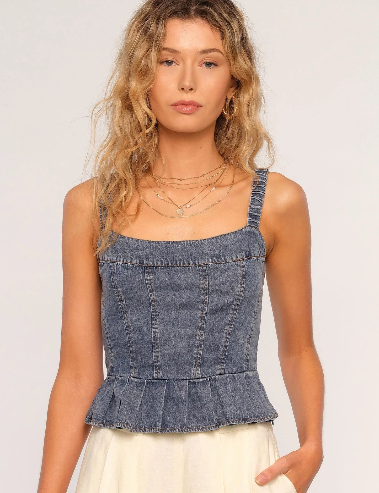 Heartloom | Cecily Corset Denim Top