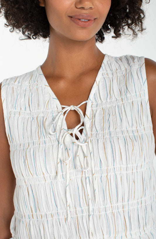 Liverpool Sleeveless Tie Front Top
