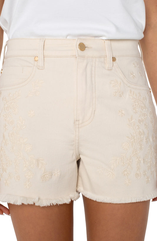 Liverpool | Christine High Rise Frayed Hem Shorts