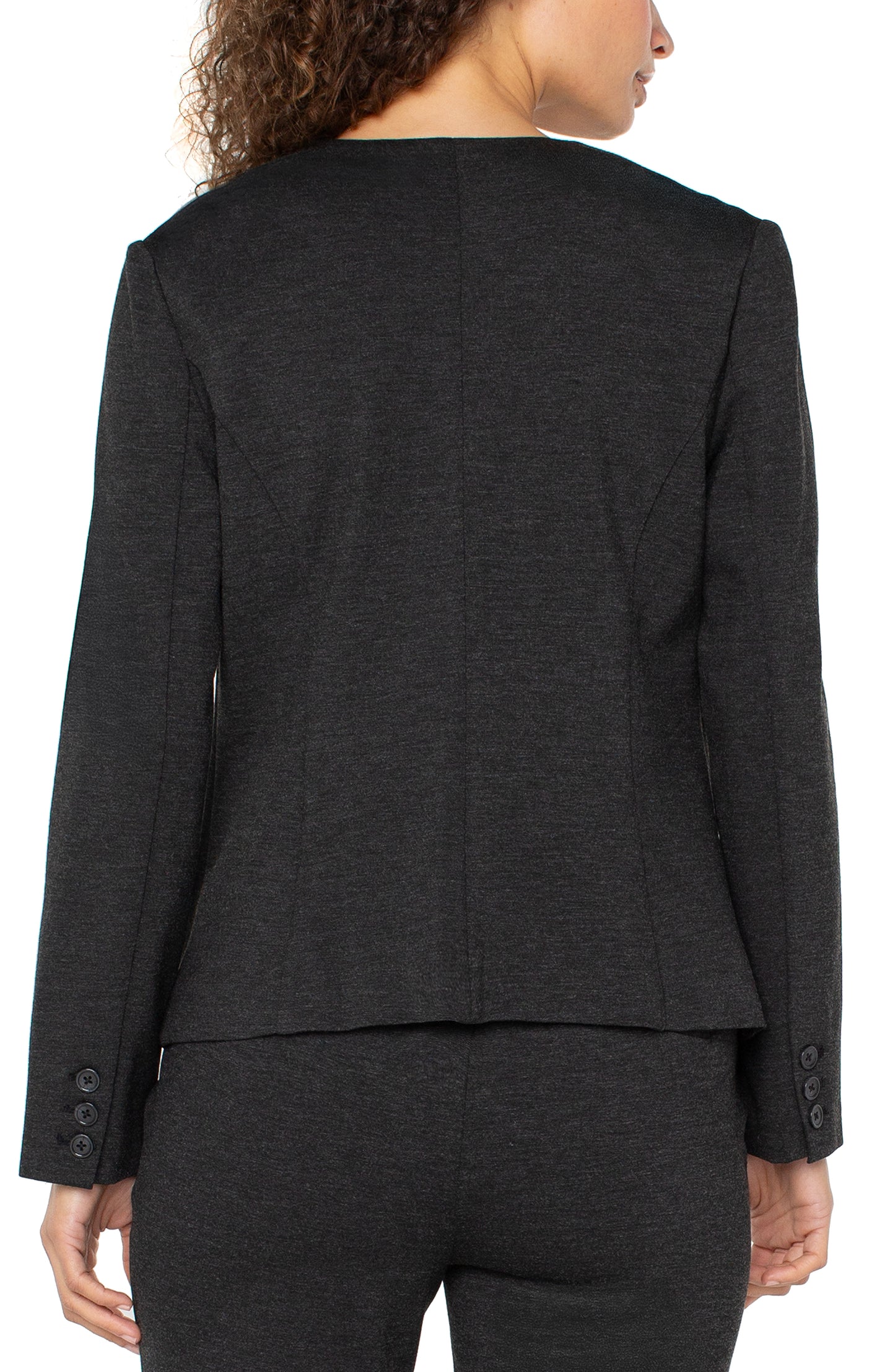 Liverpool | Collarless Fitted Blazer Back