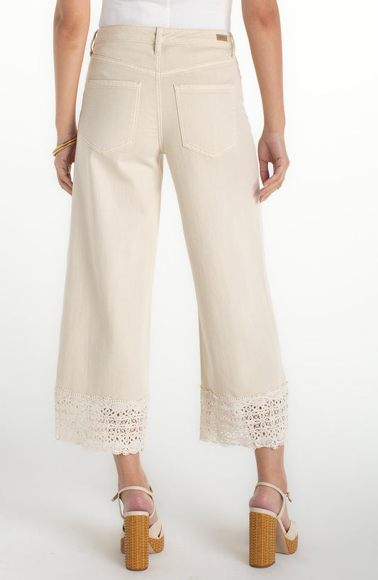 Liverpool | Stride Wide Leg W/ Lace Trim 27' Inseam