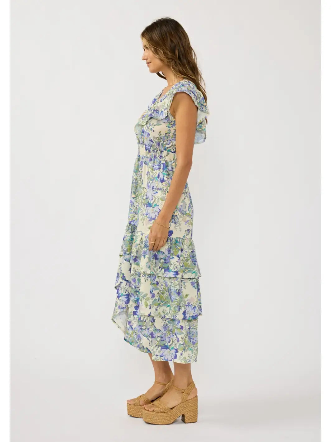 Cloverlane Ruffle Tiered Midi Dress