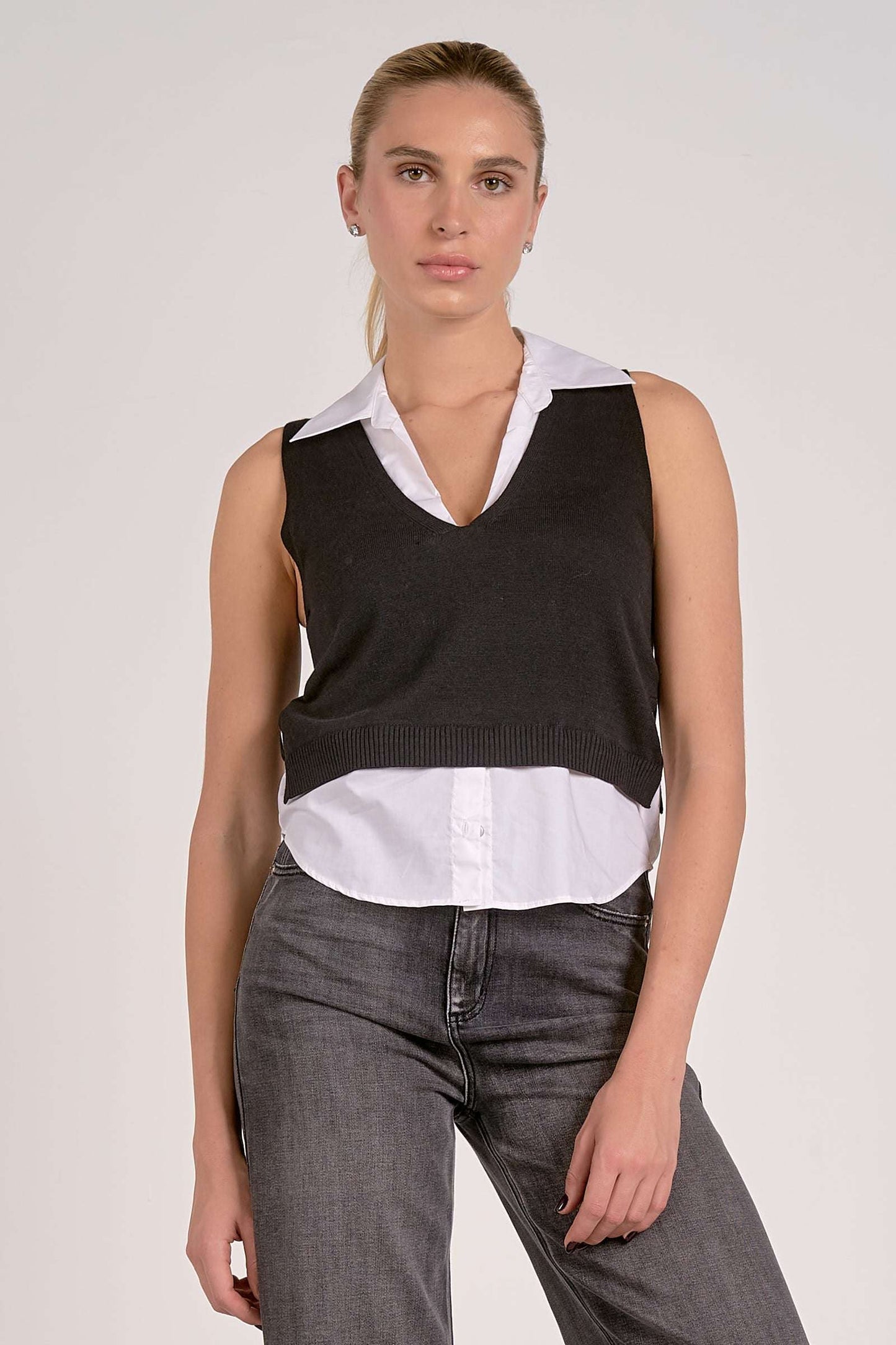 Orly Sweater Vest Layered Top