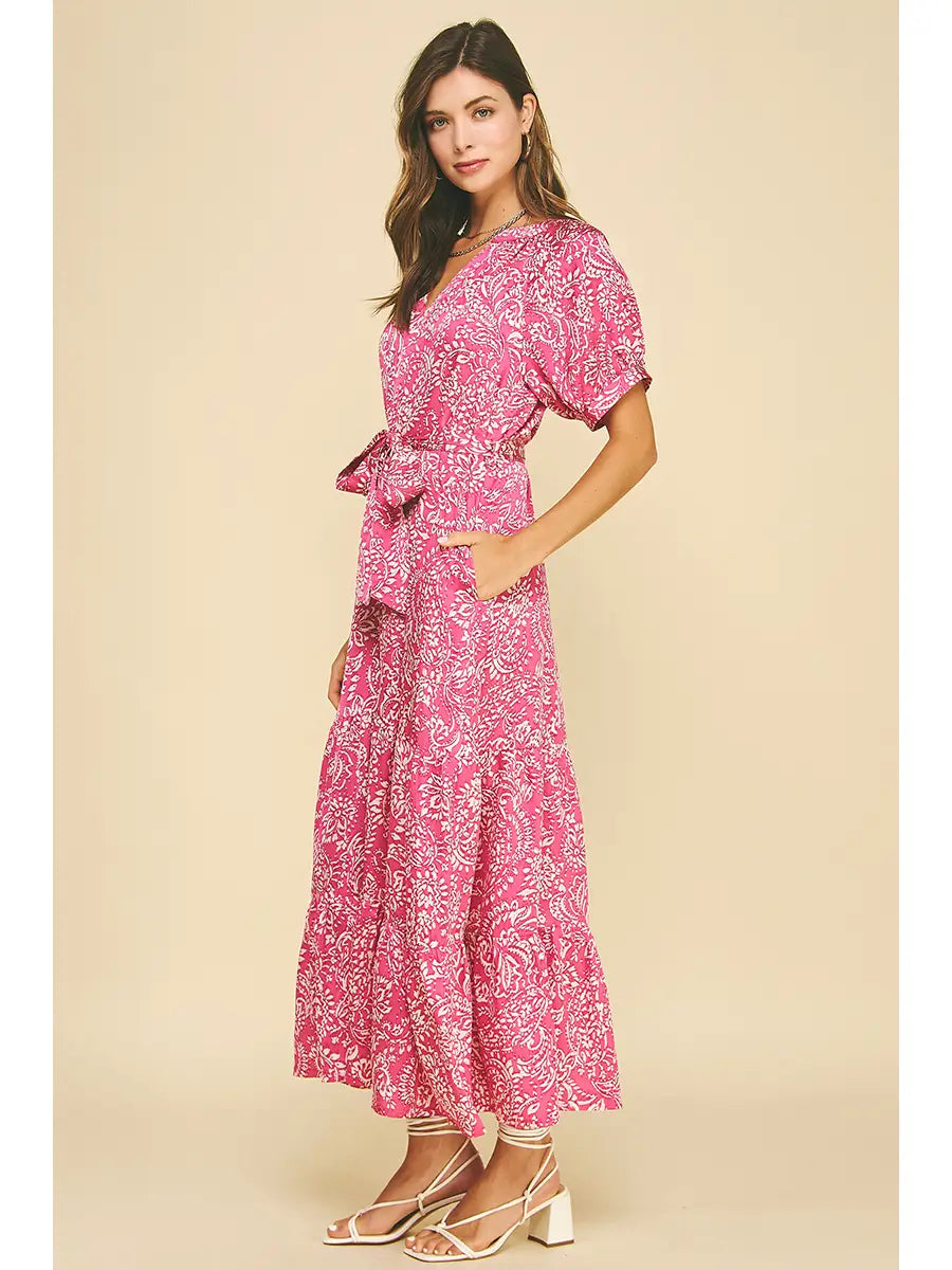 Single Desire Damask Tiered Maxi