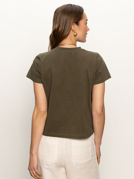 Sanctuary Embroidered Perfect Tee Olive Green