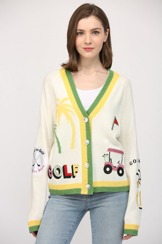 The Clubhouse Cardigan Front