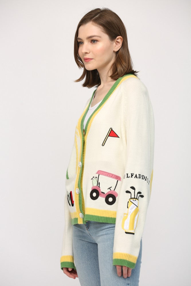 The Clubhouse Cardigan Side View