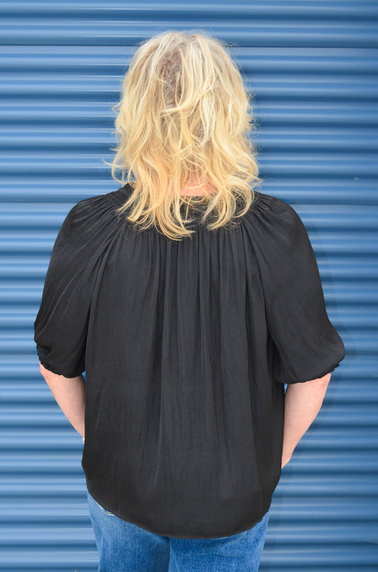 The Raven Ruffle Tie Front Blouse Back