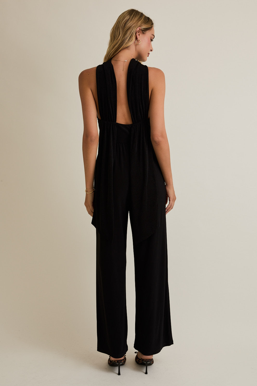 The Back Tie Affair Mock Neck Jumpsuit