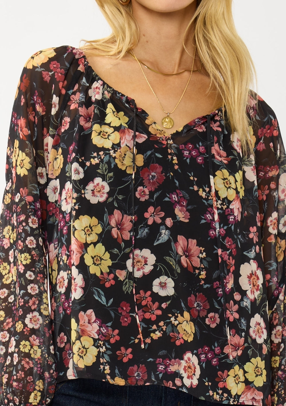 The Maple Blossom Tie Neck Blouse