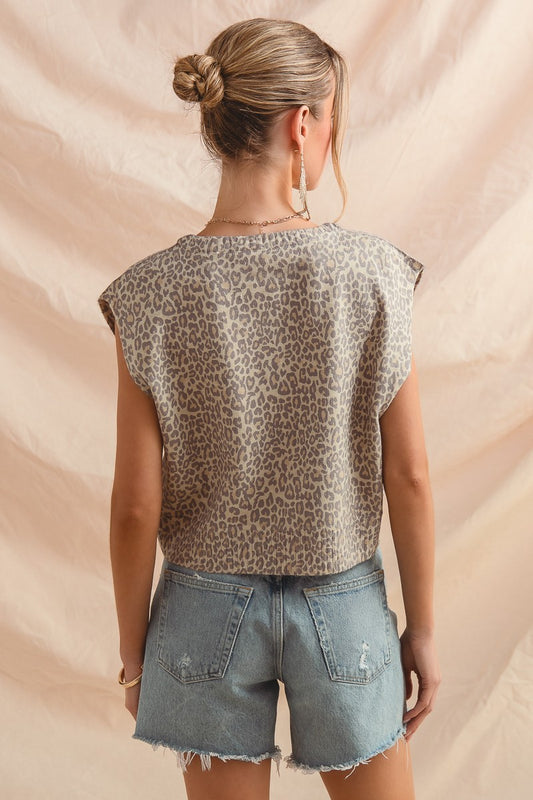 Retro Leopard Print Vest Top
