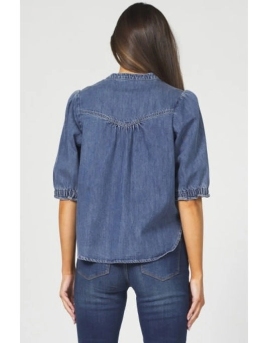 Dear John | Sidney Puff Sleeve Denim Top