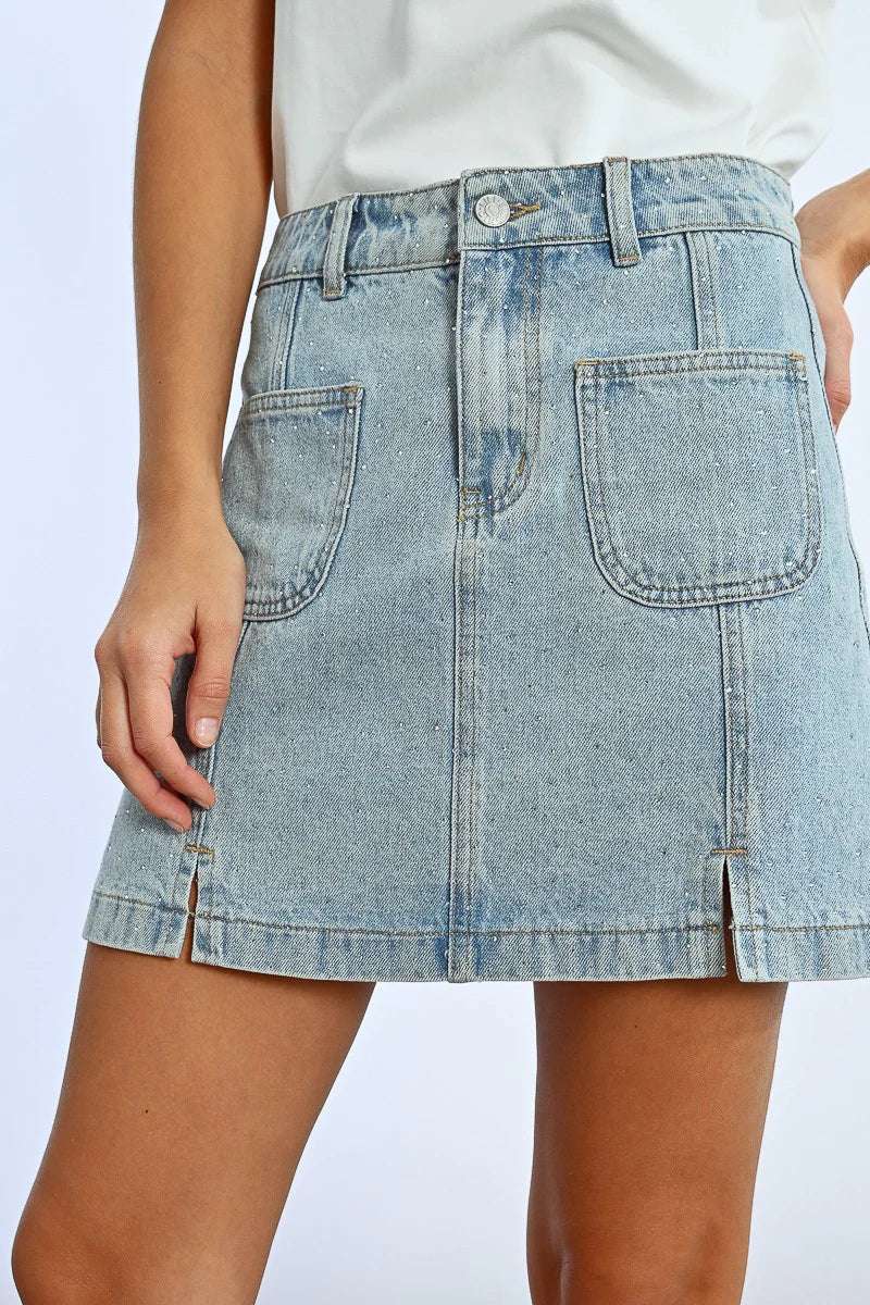 Molly Bracken | Nashville Nights Rhinestone Mini Skirt