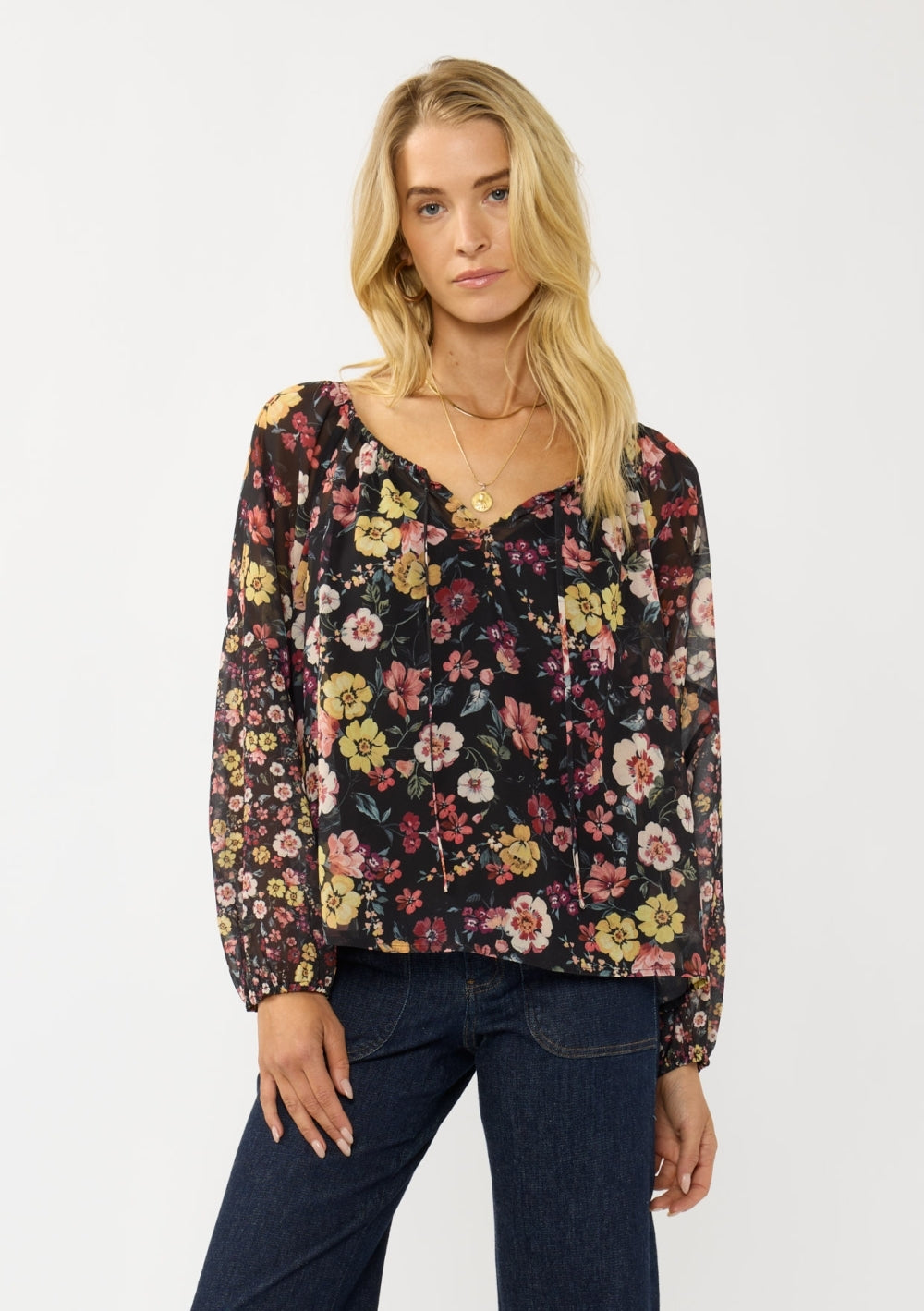 The Maple Blossom Tie Neck Blouse