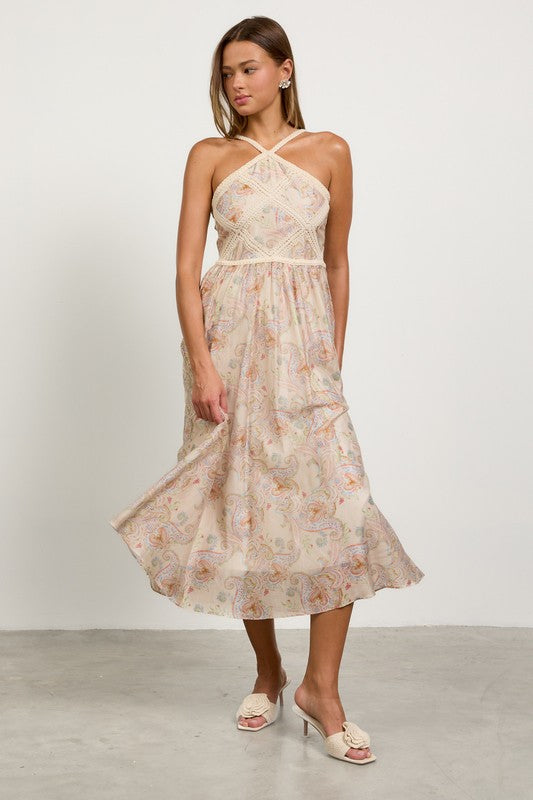 Halter Neck Floral Dress