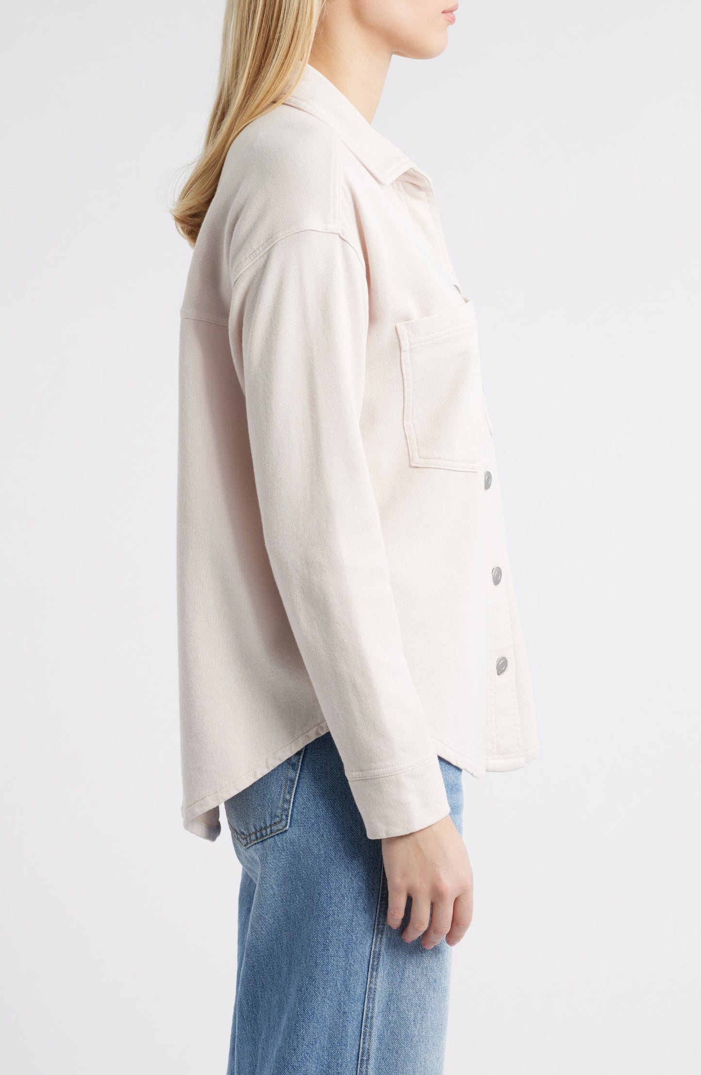 Tiera French Terry Button Down Shirt