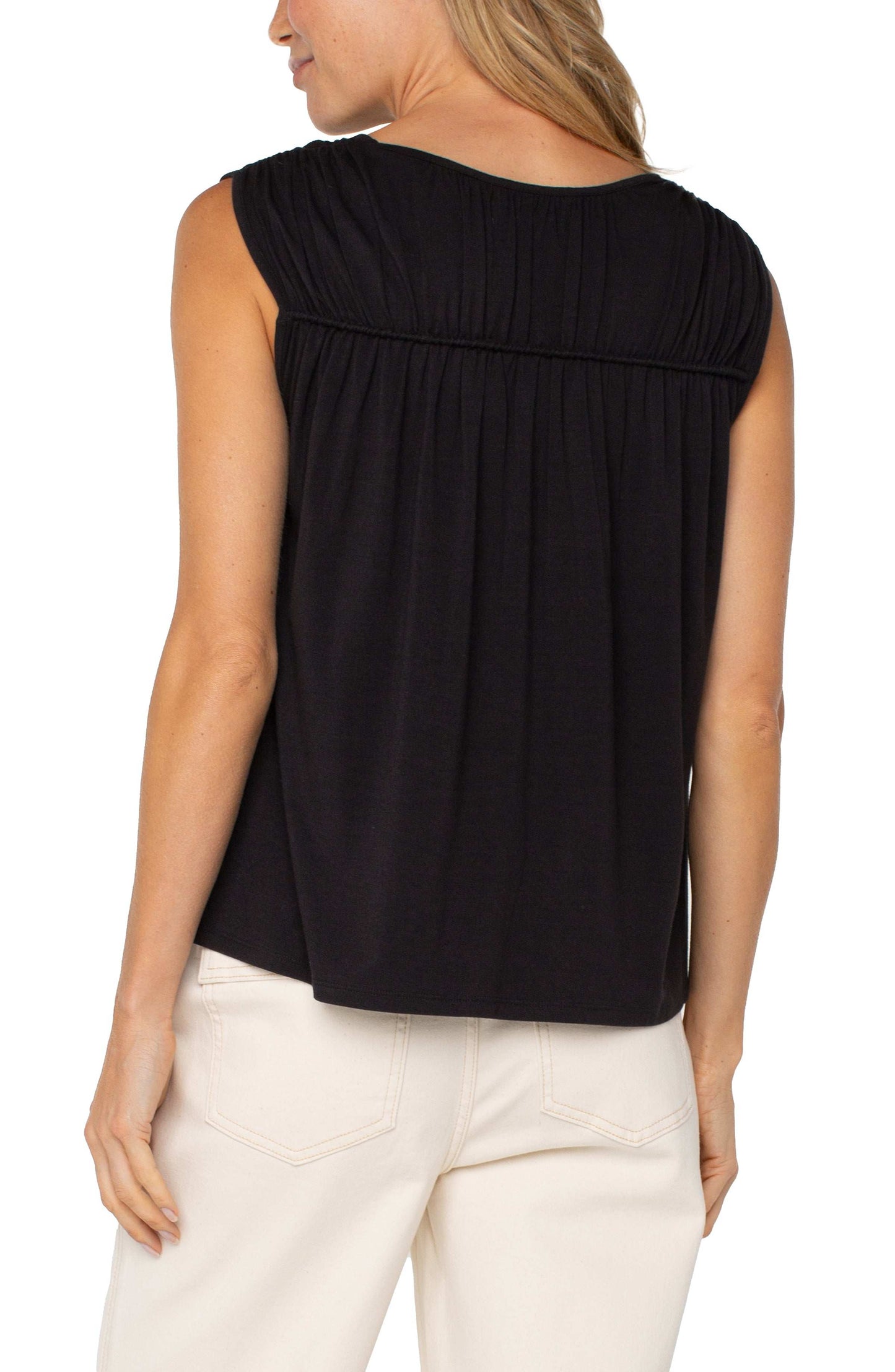 Liverpool | Sleeveless Shirred Detail Knit