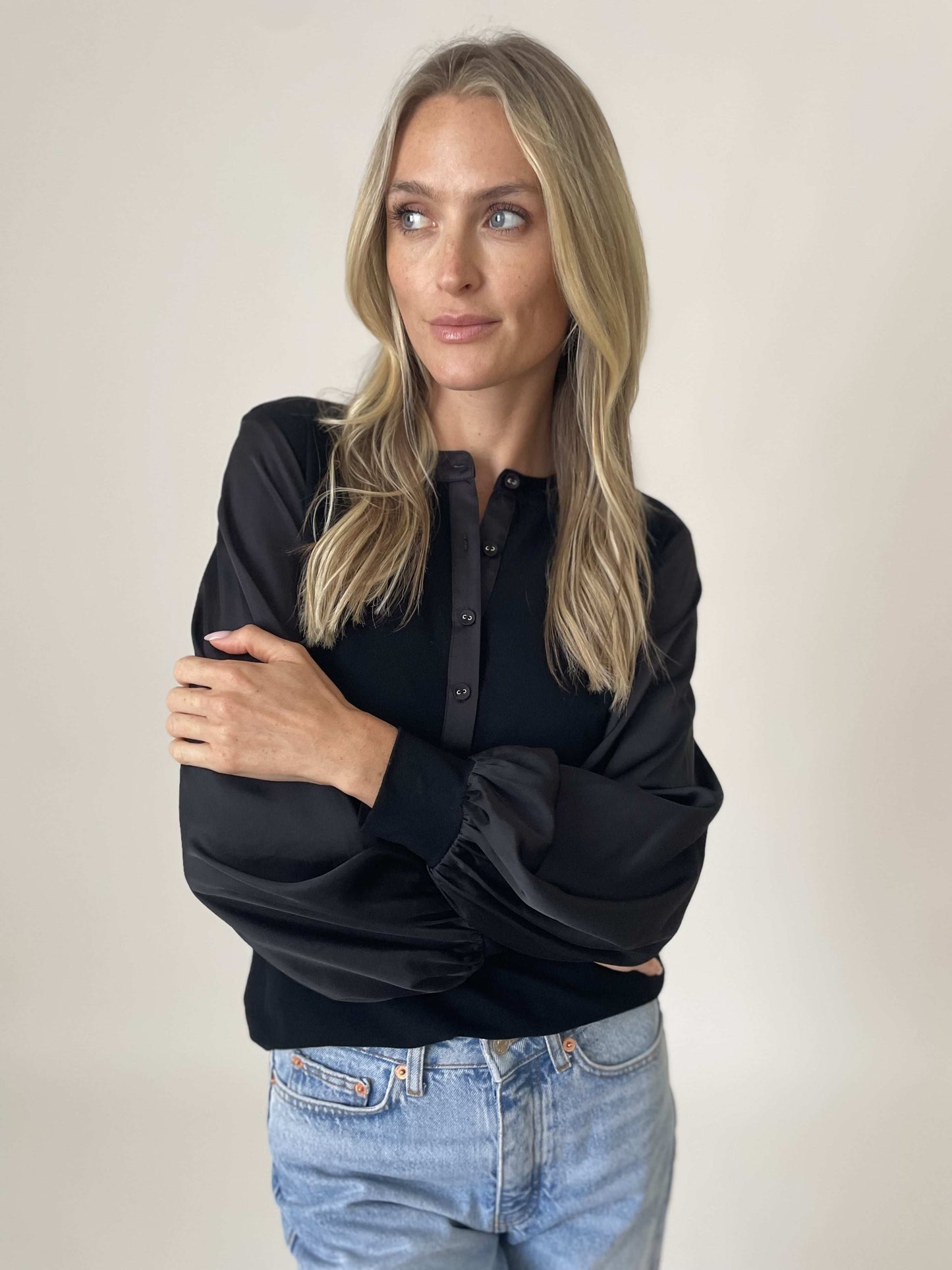 Six/Fifty | Janie Satin Sleeve Top